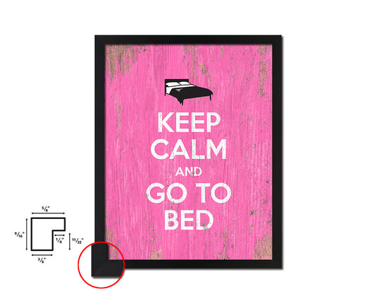 Keep calm and go to bed Quote Framed Print Home Decor Wall Art Gifts