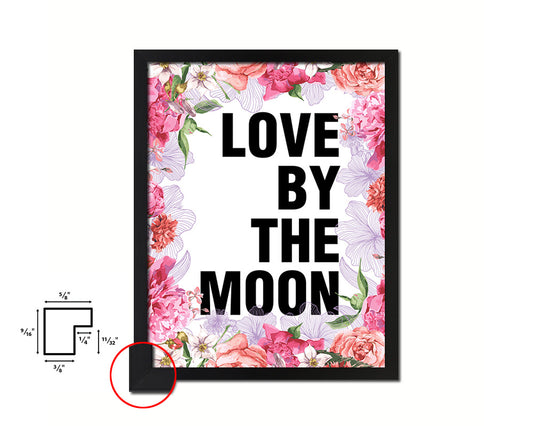 Love by the moon Quote Framed Print Home Decor Wall Art Gifts