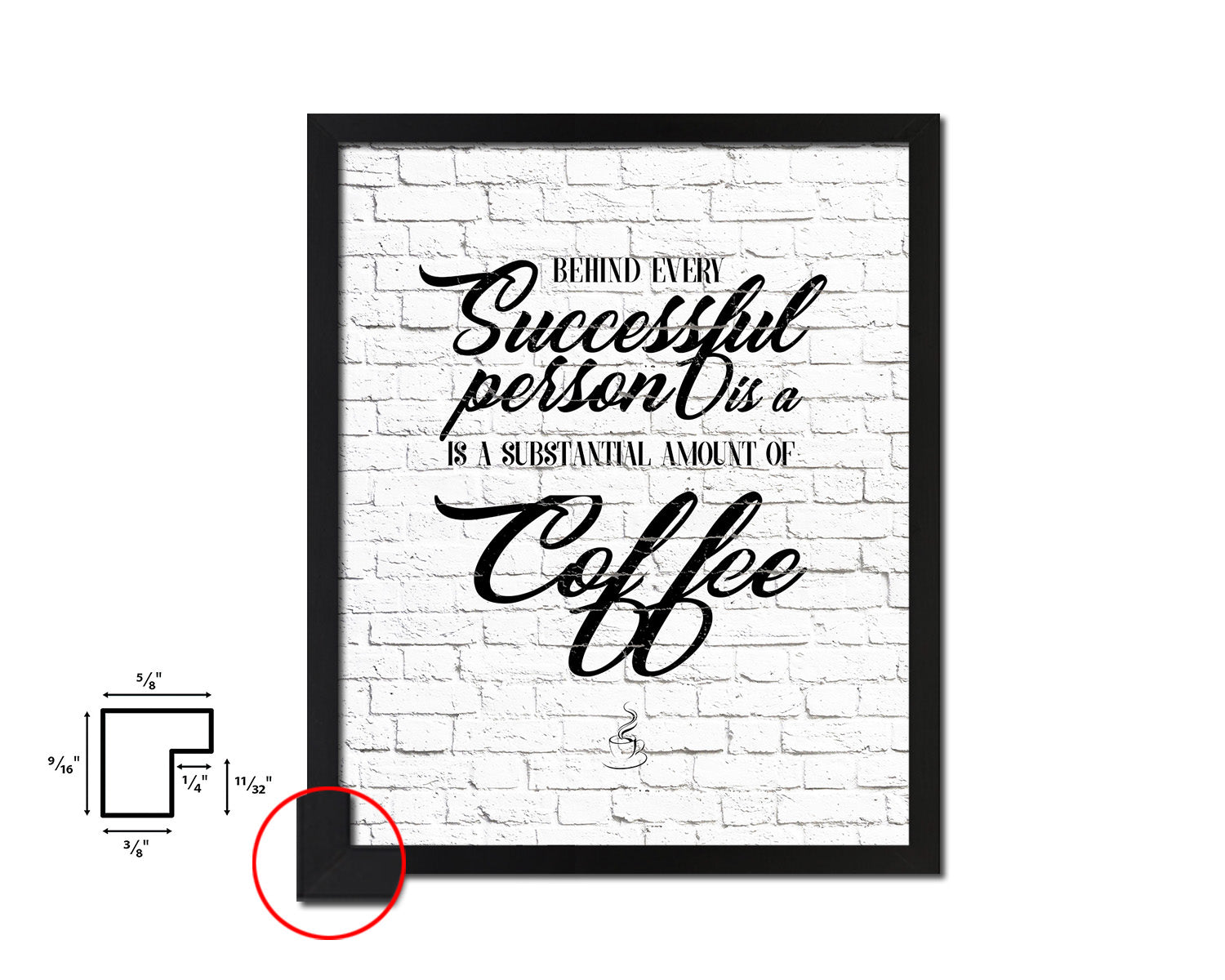 Behind every successful person is a substantial amount of coffee Quote Framed Artwork Print Wall Decor Art Gifts