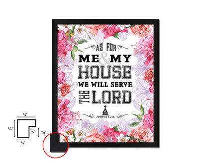 As for me & my house, we will serve the Lord Quote Wood Framed Print Home Decor Wall Art Gifts