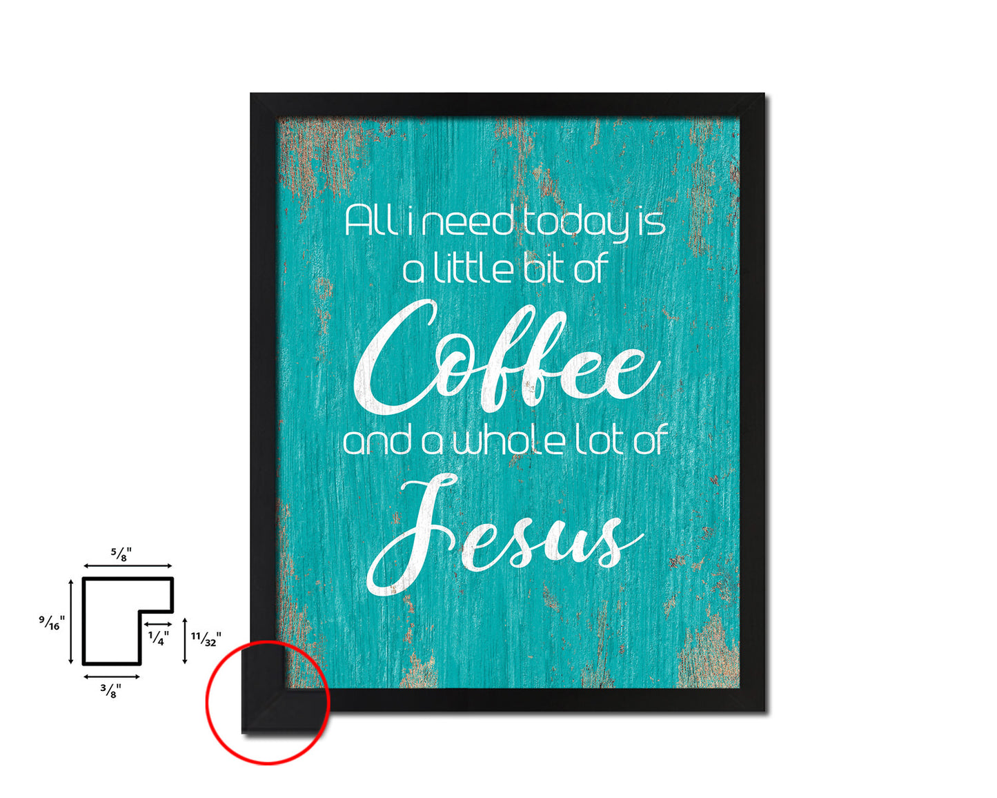 All I need today is a little bit of coffee Quotes Framed Print Home Decor Wall Art Gifts