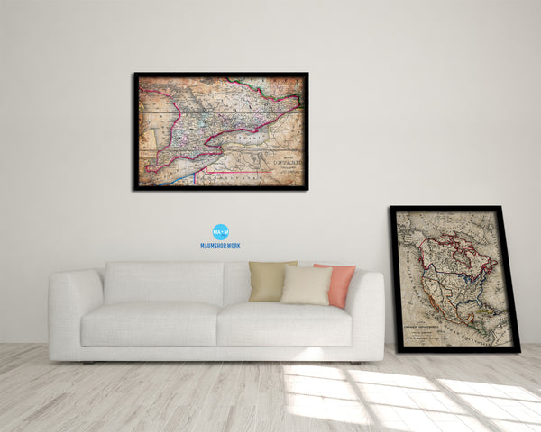 Ontario Canada Antique Map Framed Print Art Wall Decor Gifts