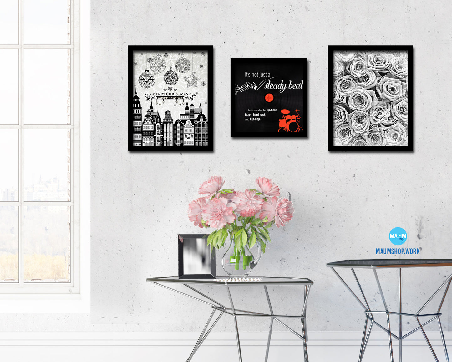 It's not just a steady beat Modern Music Quote Framed Print  Wall Decor Art Gifts