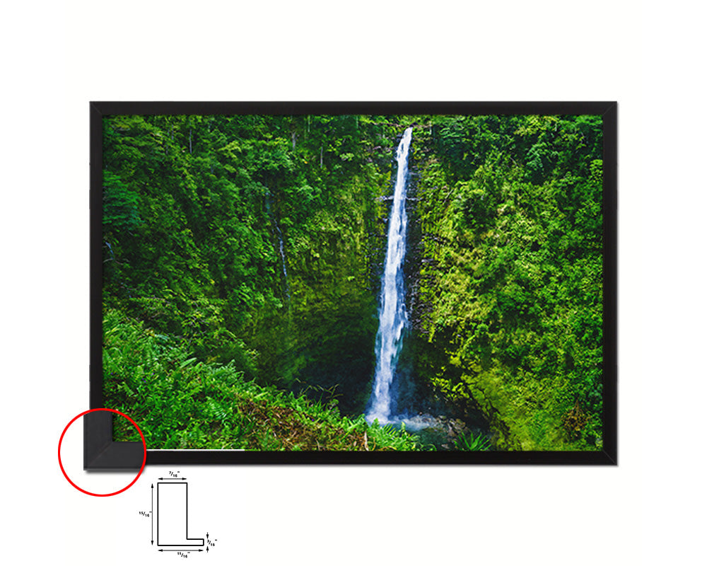 Hilo Hawaii Akaka falls Big Island Landscape Painting Print Art Frame Home Wall Decor Gifts