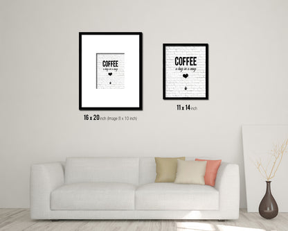 Coffee a hug in a mug Quote Framed Artwork Print Wall Decor Art Gifts