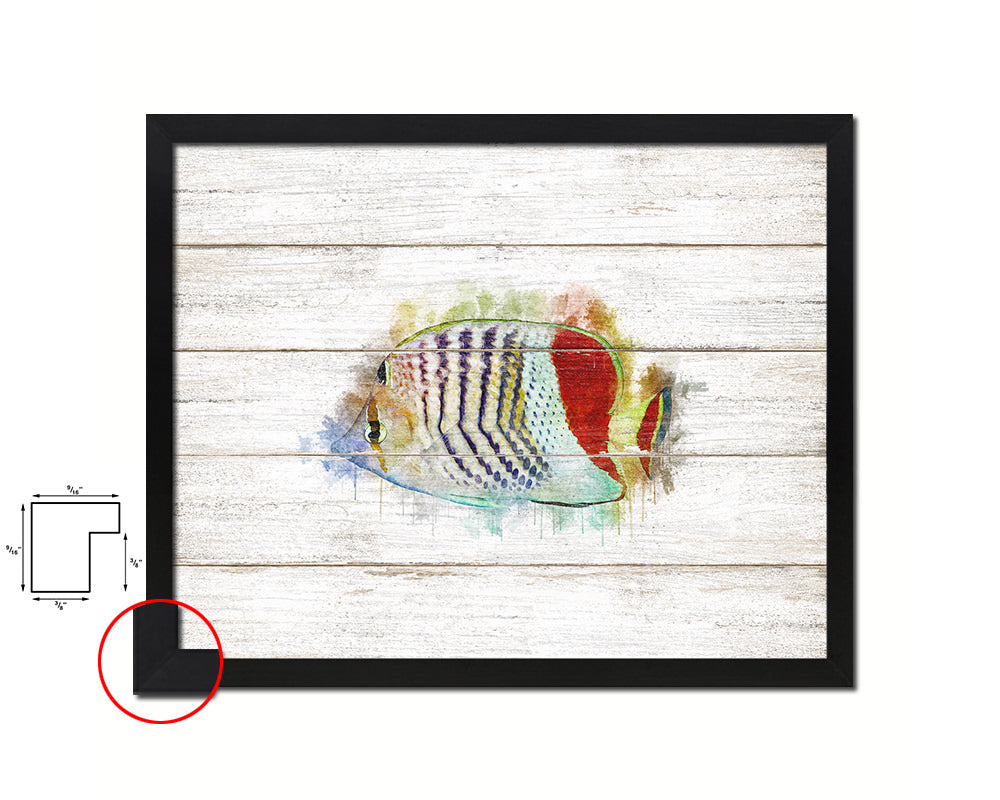 Tropical Fish Framed Print Modern Restaurant Sushi Bar Modern Watercolor Wall Art Decor