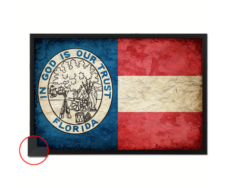 Civil War Florida Vintage Military Flag Framed Print Sign Decor Wall Art Gifts
