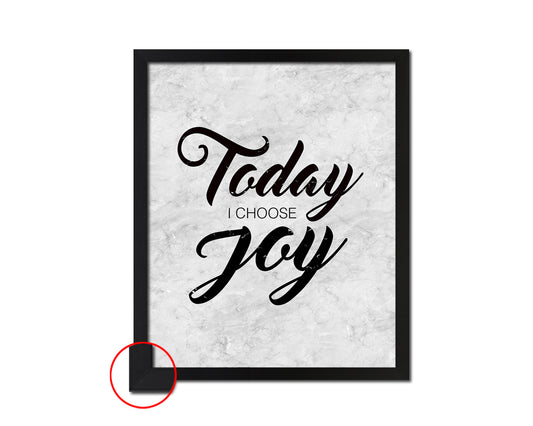 Today I choose joy Quote Framed Print Wall Art Decor Gifts