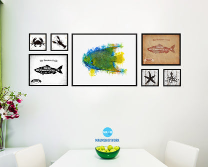 Angelfish Framed Print Modern Restaurant Sushi Bar Modern Watercolor Wall Art Decor