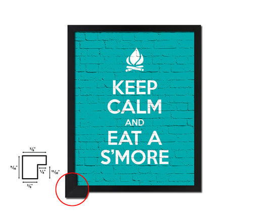 Keep calm and eat a smore Quote Framed Print Home Decor Wall Art Gifts