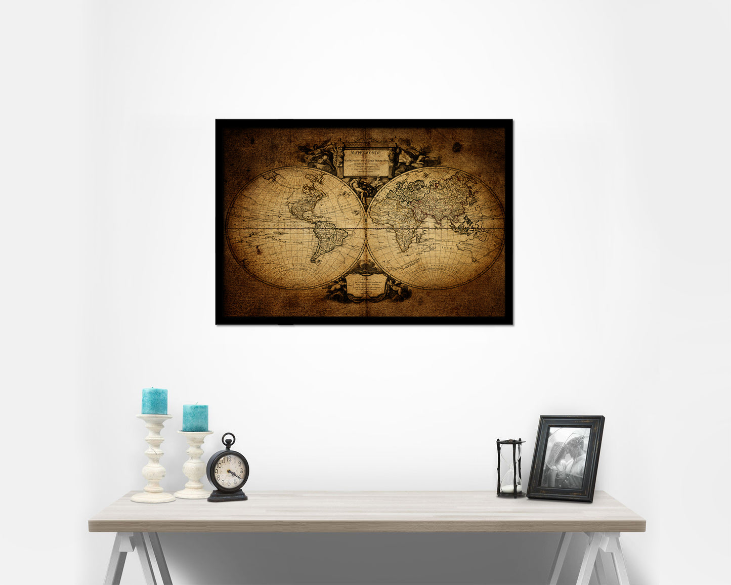 World 1752 Historical Map Framed Print Art Wall Decor Gifts