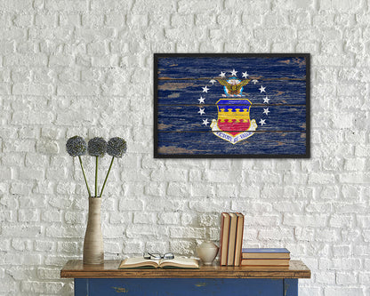 20th Fighter Wing Vintage Emblem Flag Wood Frame Paper Print Wall Art Decor Gifts