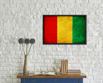 Guinea Country Vintage Flag Wood Framed Print Wall Art Decor Gifts