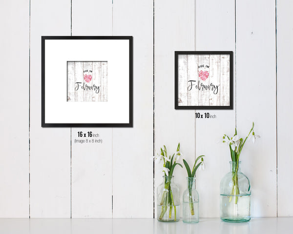 Baby Due In February Pregnancy Announcement Personalized Frame Print Wall Decor Art Gifts