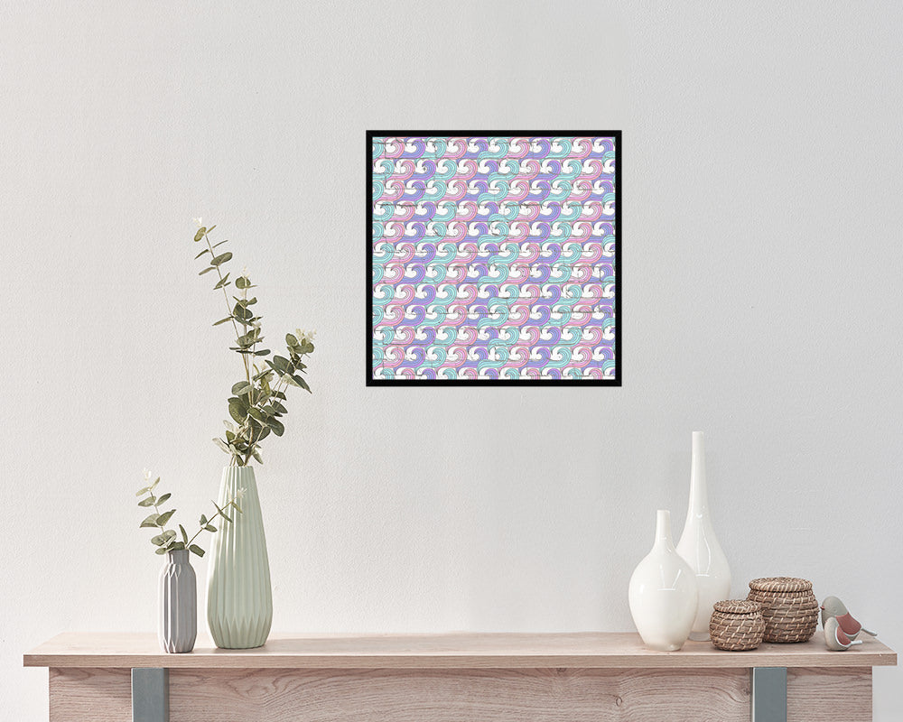 Abstract Rainbow Artwork Wood Frame Gifts Modern Wall Decor Art Prints