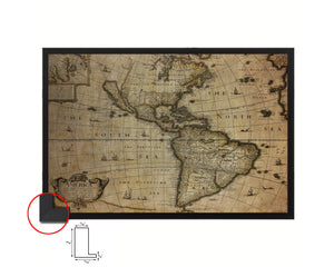 America Greenland John Speed London 1627 Vintage Map Framed Print Art Wall Decor Gifts