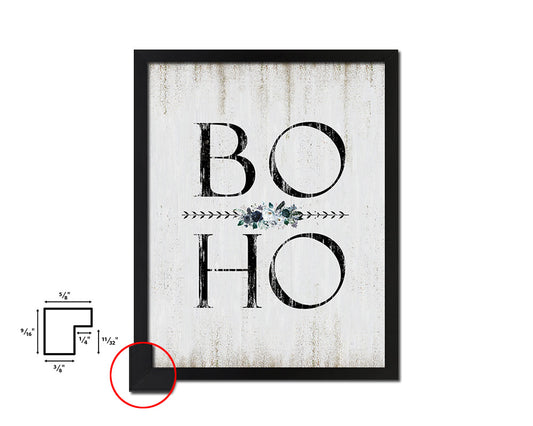 BOHO Quote Wood Framed Print Wall Decor Art