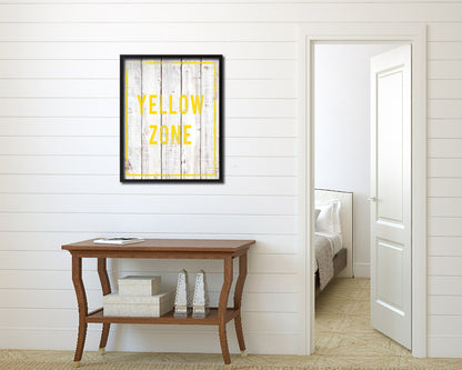 Yellow Zone Notice Danger Sign Framed Print Home Decor Wall Art Gifts