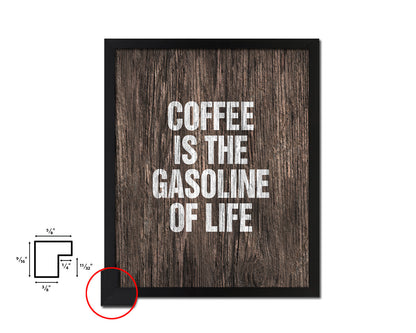 Coffee is the gasoline of life Quote Framed Artwork Print Wall Decor Art Gifts