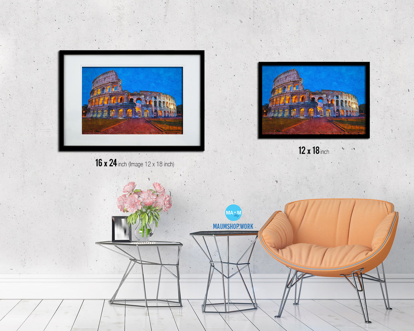 Rome Italy Colosseum Landscape Painting Print Art Frame Home Wall Decor Gifts