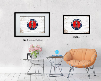 Seal of the United States National Guard Shabby Chic Military Flag Framed Print Decor Wall Art Gifts