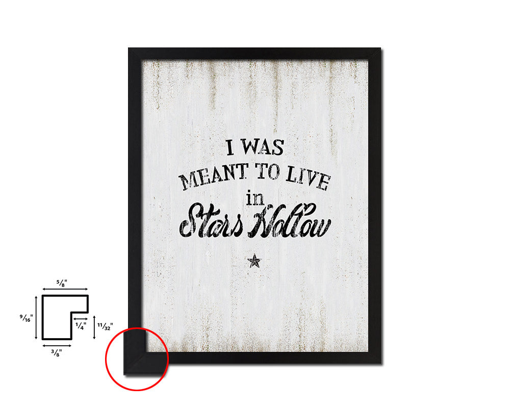 I was meant to live in stars hollow Quote Wood Framed Print Wall Decor Art