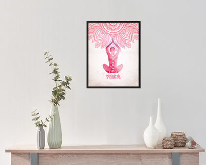 Lion Pose Simhasana Yoga Wood Framed Print Wall Decor Art Gifts