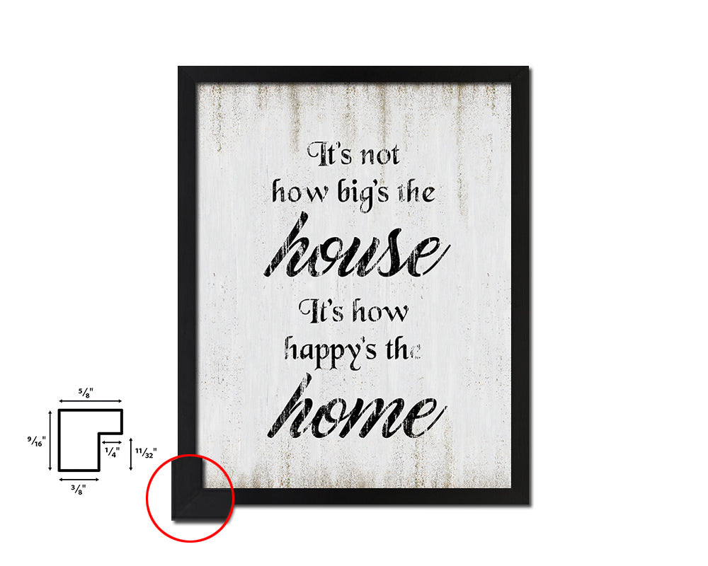 It's not how big's the house Quote Wood Framed Print Wall Decor Art