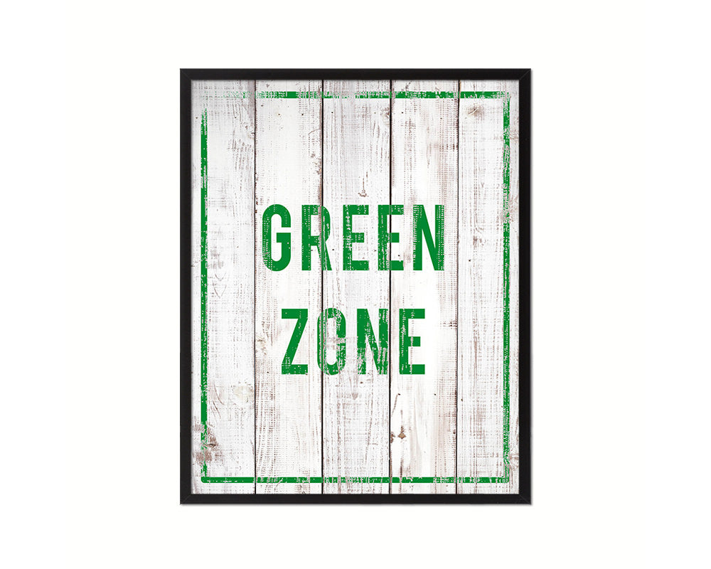 Green Zone Notice Danger Sign Framed Print Home Decor Wall Art Gifts