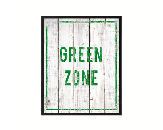 Green Zone Notice Danger Sign Framed Print Home Decor Wall Art Gifts
