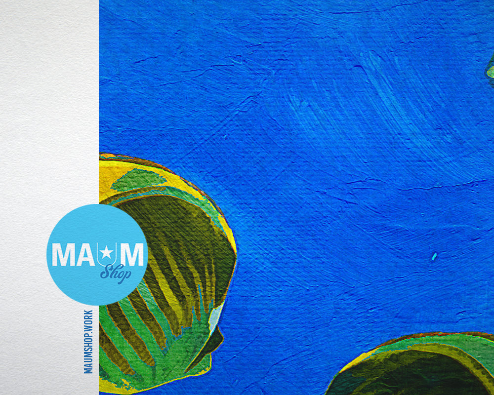 Tropical Fish on a coral reef Landscape Painting Print Art Frame Home Wall Decor Gifts