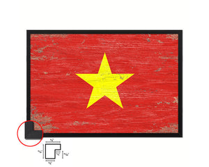 Vietnam Shabby Chic Country Flag Wood Framed Print Wall Art Decor Gifts