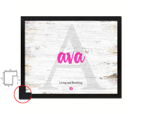 Ava Personalized Biblical Name Plate Art Framed Print Kids Baby Room Wall Decor Gifts