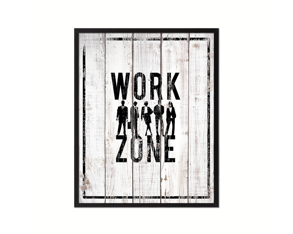 Work Zone Notice Danger Sign Framed Print Home Decor Wall Art Gifts