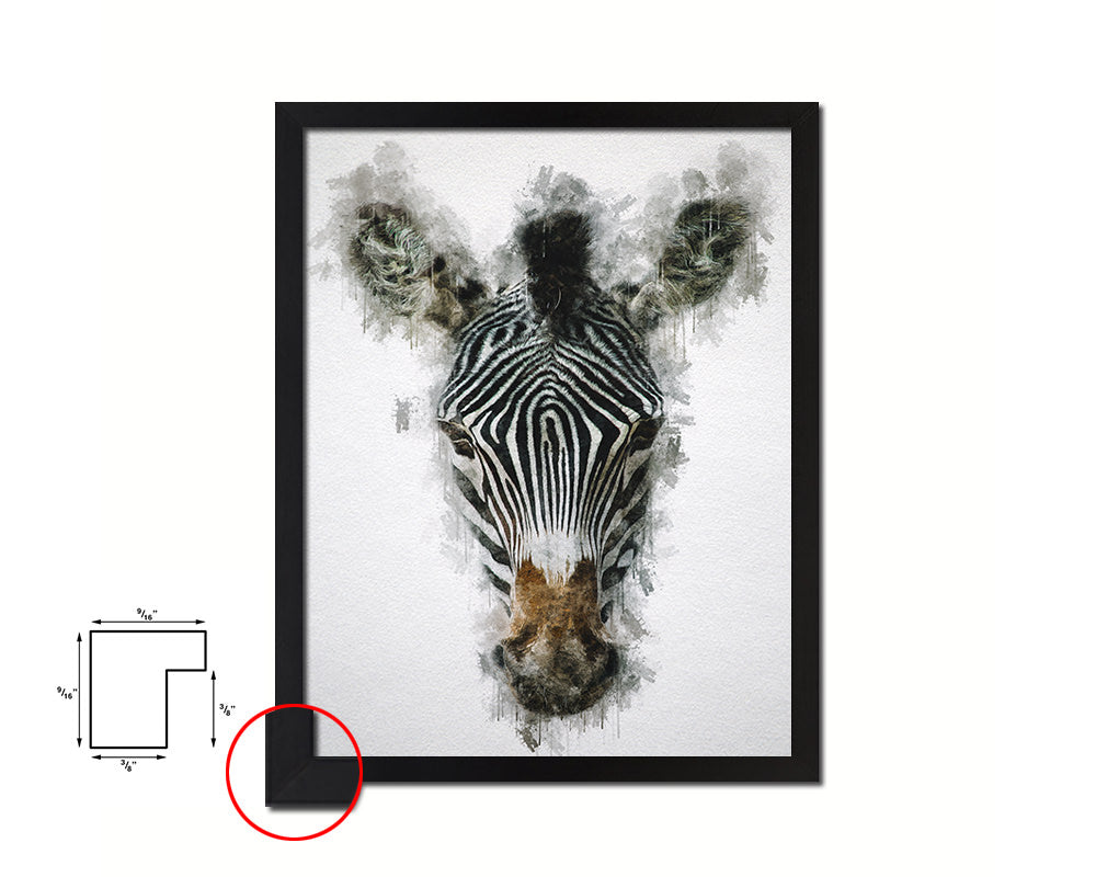 Zebra Animal Painting Print Framed Art Home Wall Decor Gifts