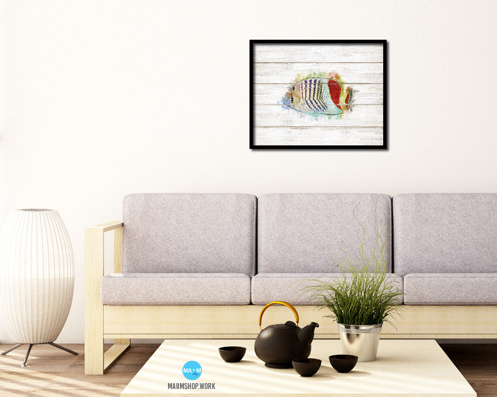 Tropical Fish Framed Print Modern Restaurant Sushi Bar Modern Watercolor Wall Art Decor