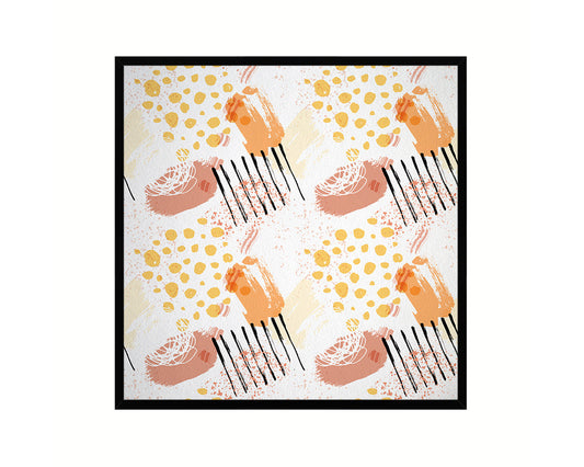 Abstract Orange Artwork Wood Frame Gifts Modern Wall Decor Art Prints