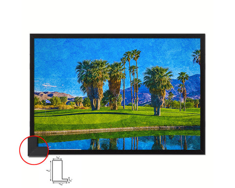 Palm Springs Golf Course, California Artwork Painting Print Art Wood Framed Wall Decor Gifts