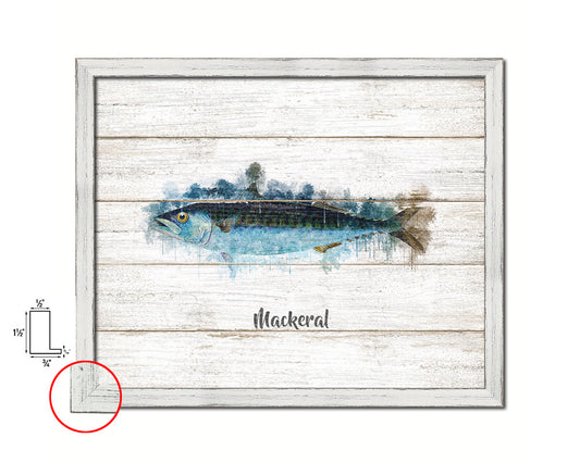 Mackeral Fish Framed Prints Modern Restaurant Sushi Bar Watercolor Wall Art Decor