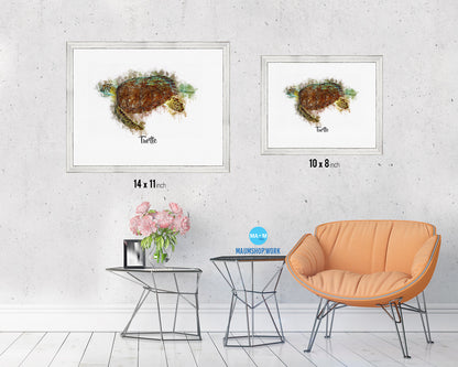 Turtle Fish Framed Prints Modern Restaurant Sushi Bar Watercolor Wall Art Decor