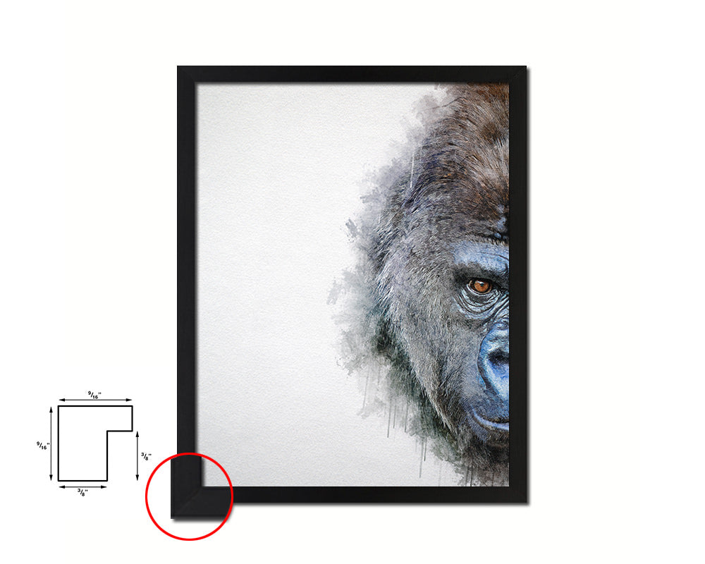 Gorillas Animal Painting Print Framed Art Home Wall Decor Gifts