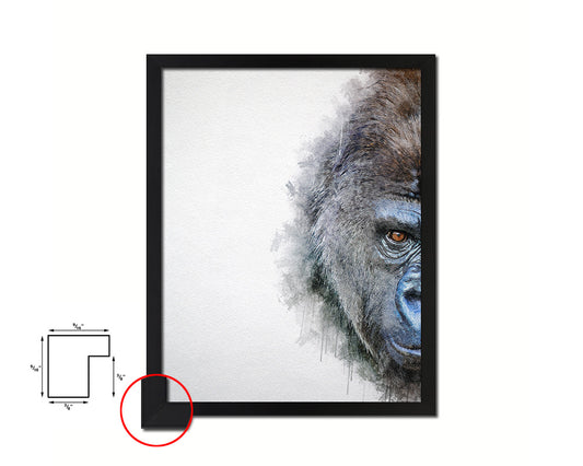Gorillas Animal Painting Print Framed Art Home Wall Decor Gifts
