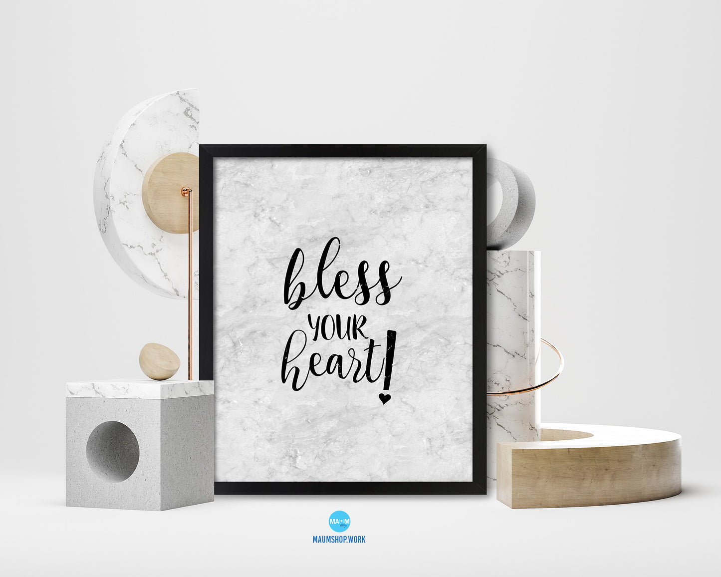 Bless your heart Quote Framed Print Wall Art Decor Gifts