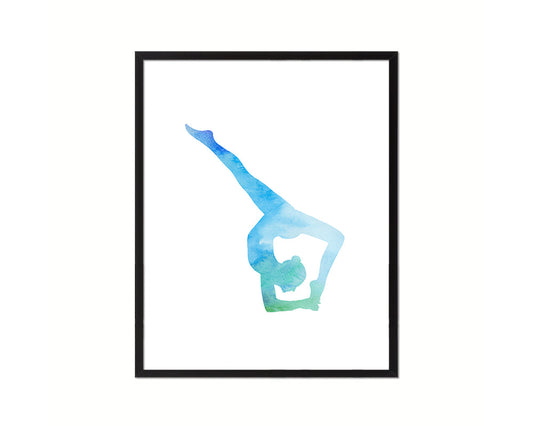 Gymnastic yoga Eka Pada Viparita Dandasana Yoga Wood Framed Print Wall Decor Art Gifts
