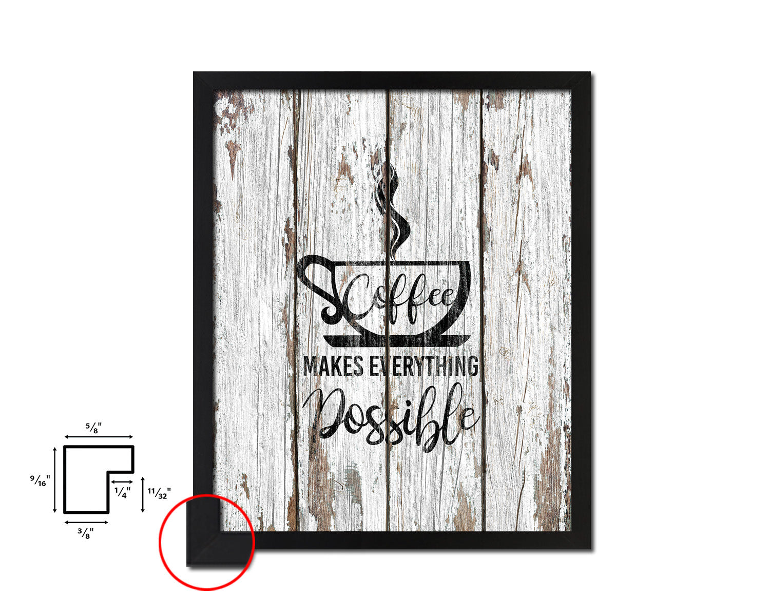 Coffee makes everything possible Quote Framed Artwork Print Wall Decor Art Gifts