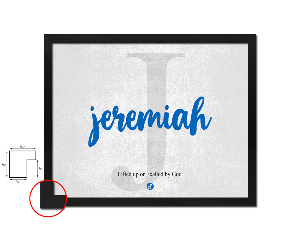 Jeremiah Personalized Biblical Name Plate Art Framed Print Kids Baby Room Wall Decor Gifts