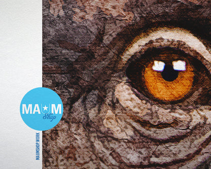 Chimpanzee Animal Painting Print Framed Art Home Wall Decor Gifts