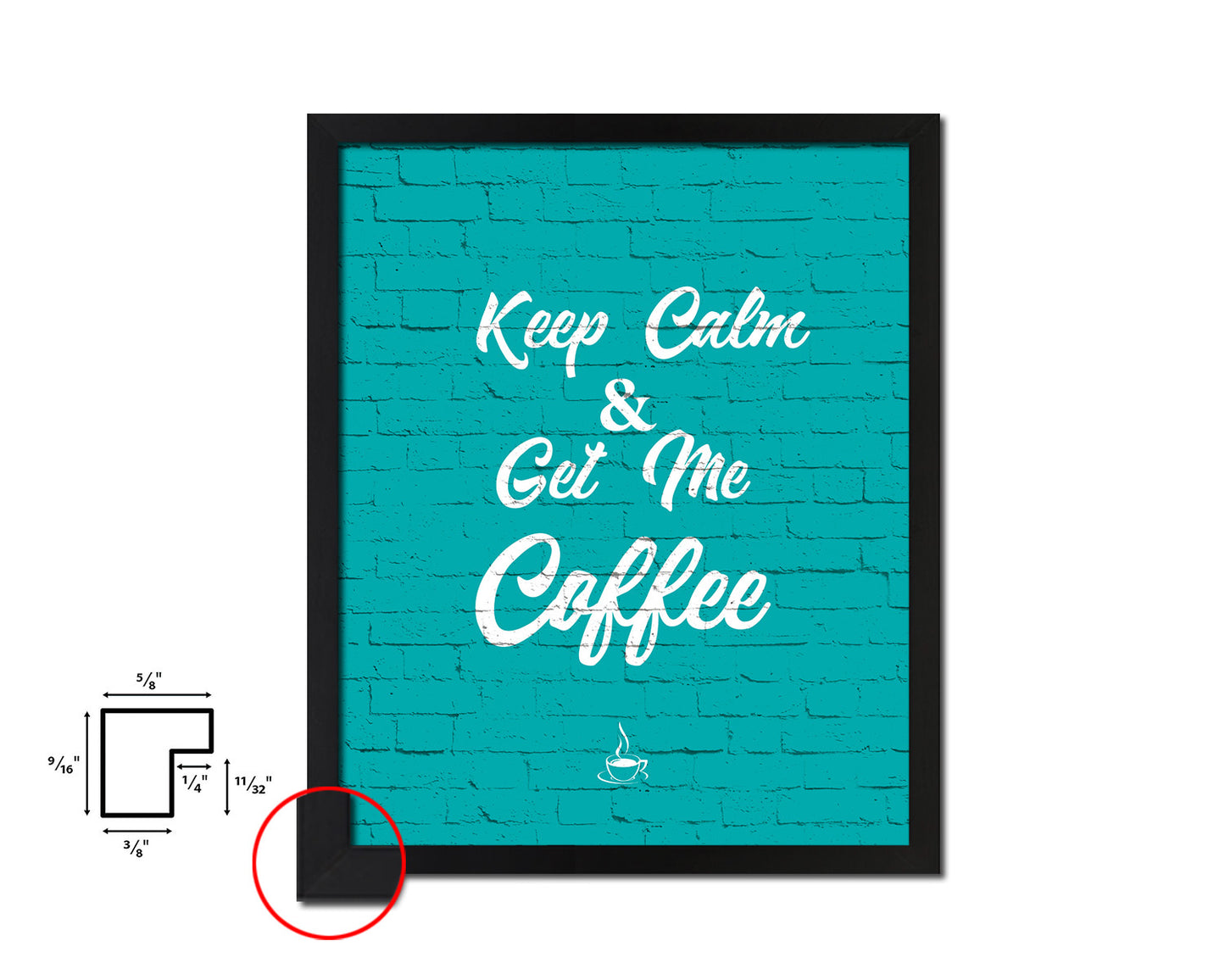 Keep calm & get me a coffee Quotes Framed Print Home Decor Wall Art Gifts