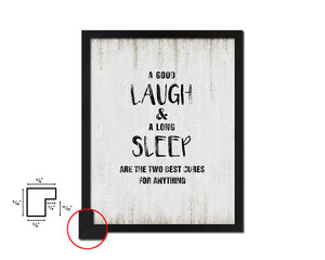 A good laugh Quote Wood Framed Print Wall Decor Art