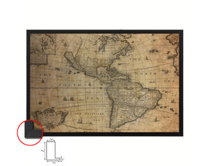 North and South America 1626 Vintage Map Framed Print Art Wall Decor Gifts